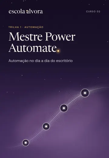 Capa do curso Mestre Power Automate, trilha 1, Automação.