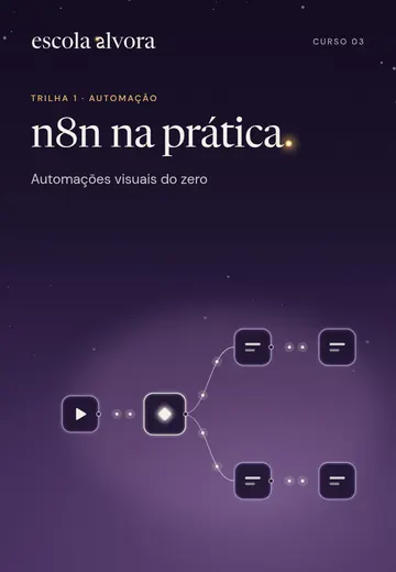 Capa do curso n8n na prática, trilha 1, Automação.